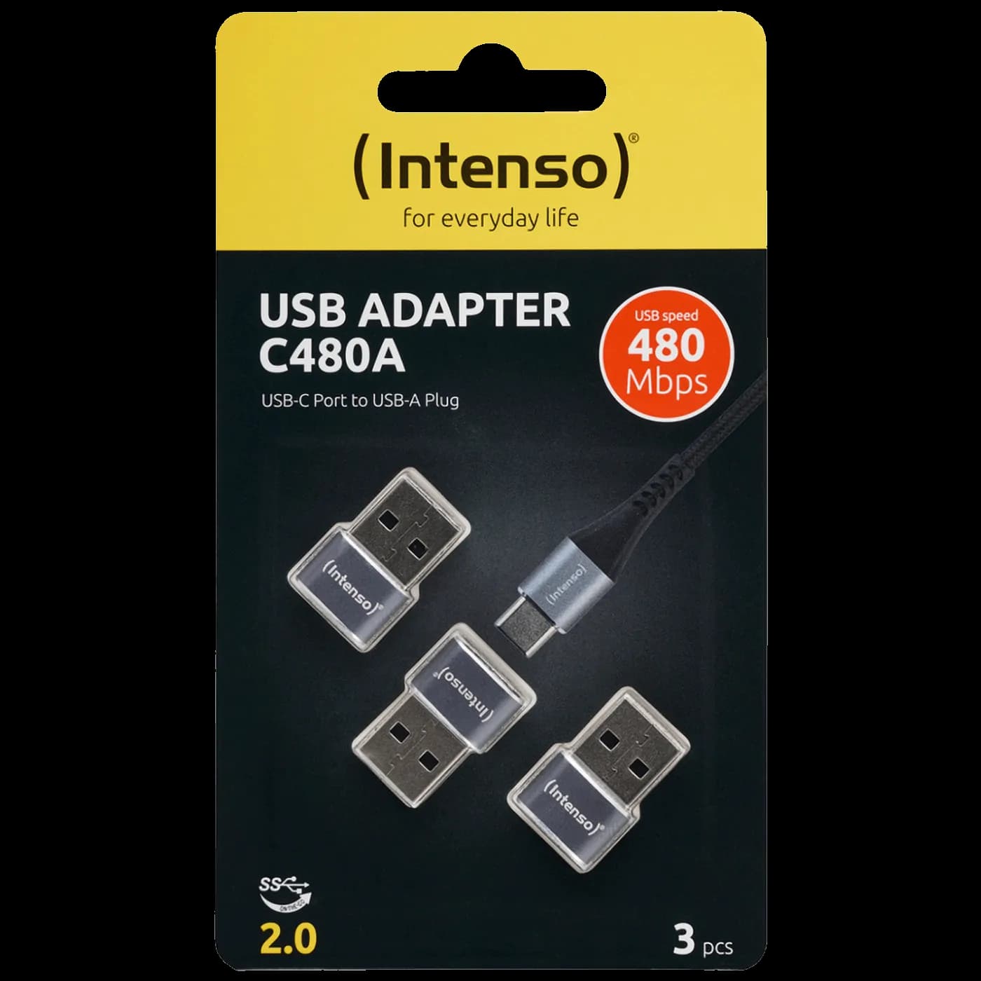 (Intenso) Adapter USB C na USB A, OTG, 3 kom. pakiranje