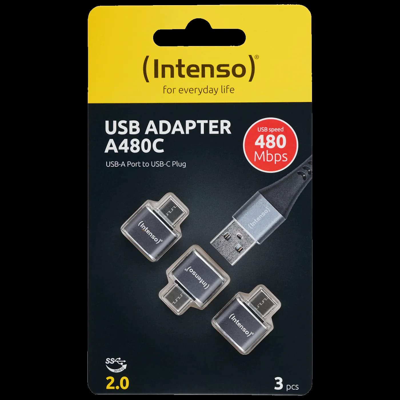 (Intenso) Adapter USB A na USB C, OTG, 3 kom. pakiranje