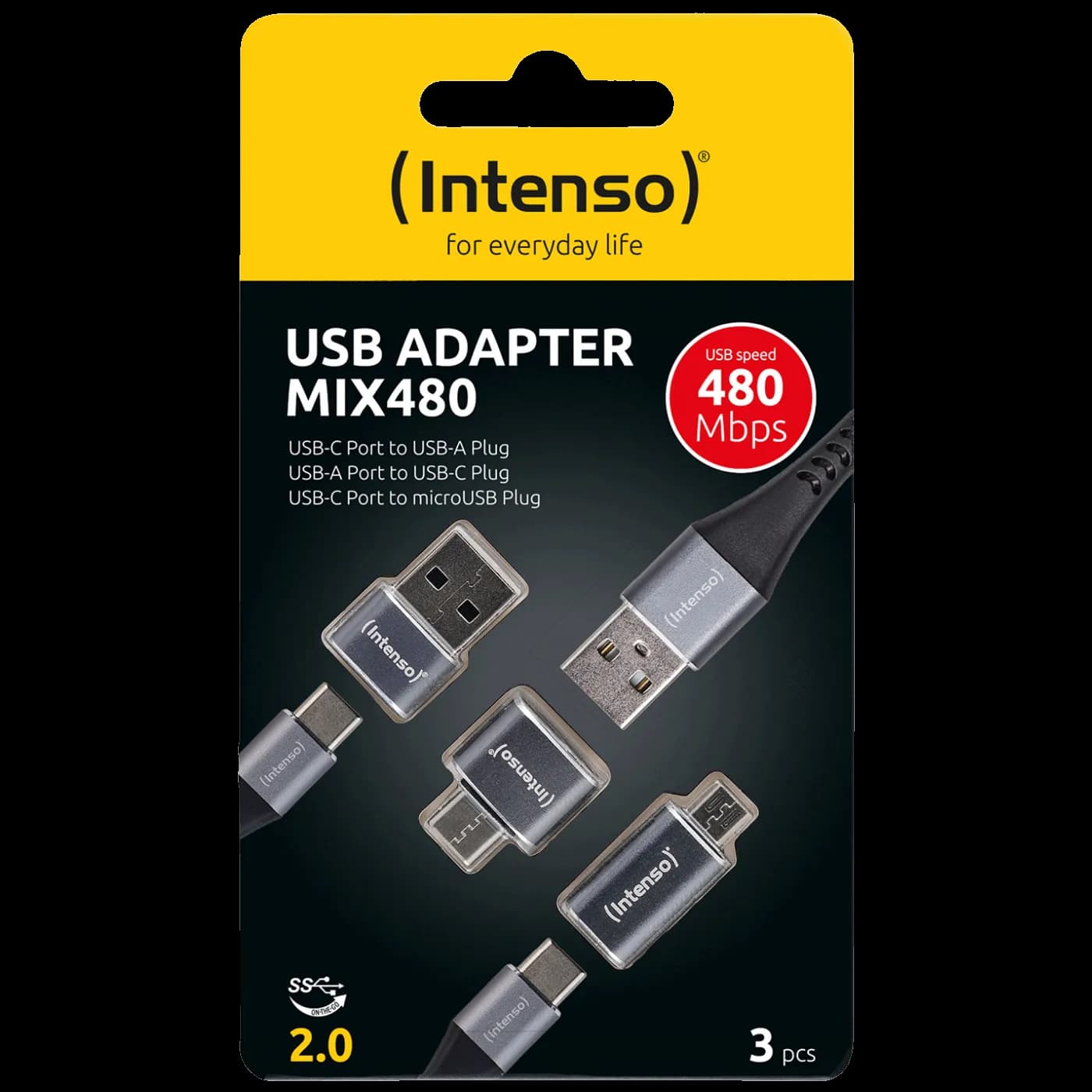 (Intenso) Adapter set, USB A/C, USB C/A i USB C/micro USB, 3 kom. pak