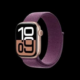 Apple Watch Series 10 GPS 46mm Rose Gold Aluminium Case+Plum SportLoop MWWV3